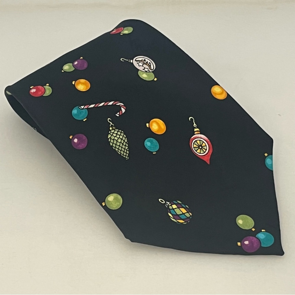Vintage 1996 Nicole Miller Silk Christmas Ornament Candy Cane Tie